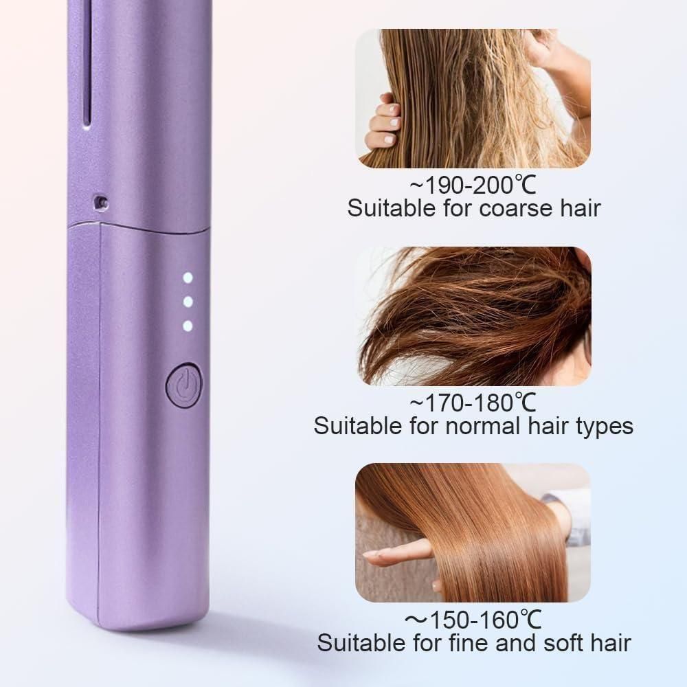 Meneflix Cordless Mini Hair Straightener 🔥 | Portable & Rechargeable Hot Comb for Quick Styling 💇♀️✨