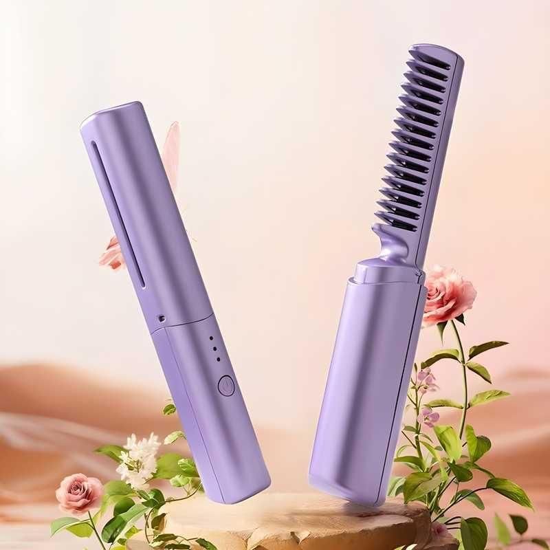 Meneflix Cordless Mini Hair Straightener 🔥 | Portable & Rechargeable Hot Comb for Quick Styling 💇♀️✨