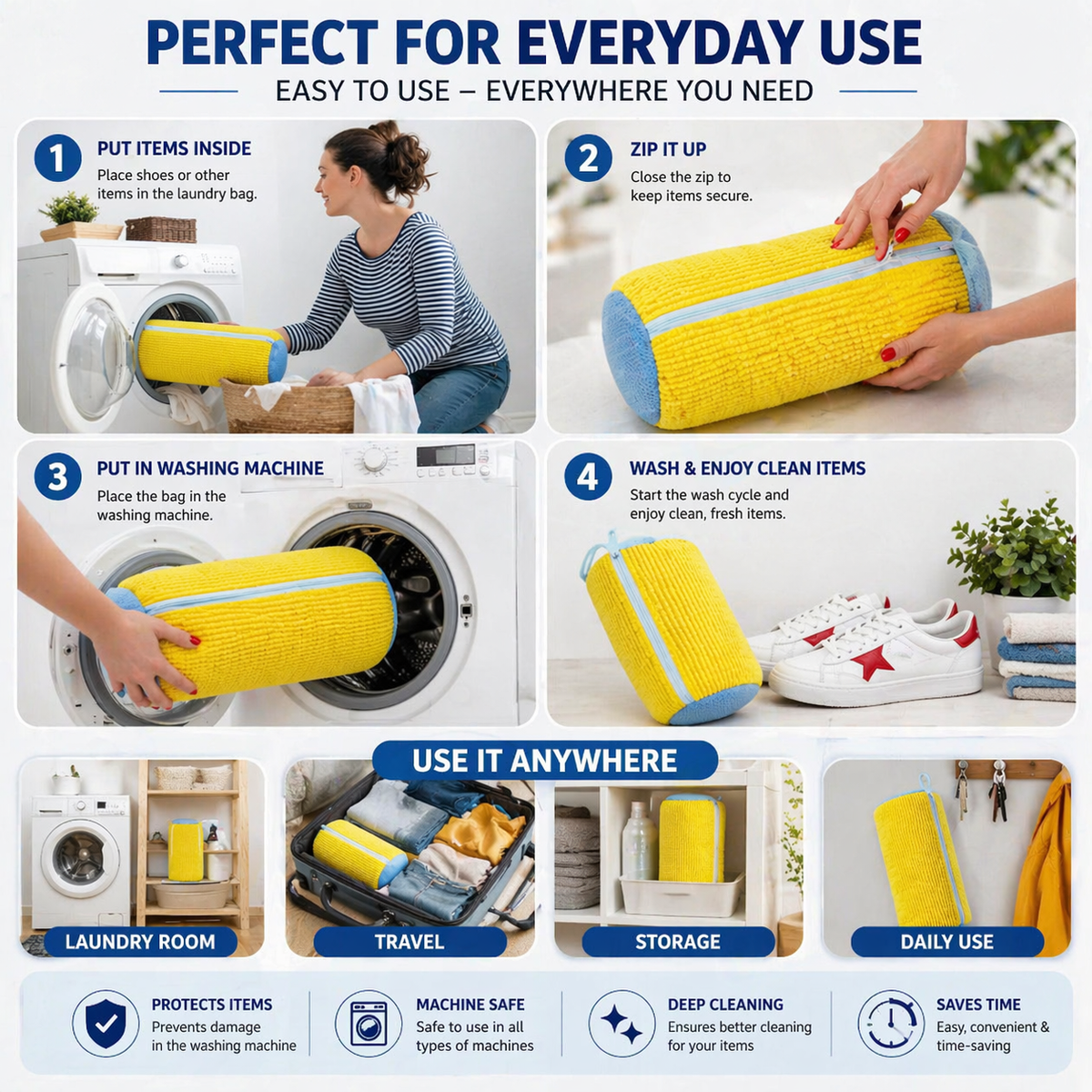 Shoe Washing Bag for Machine - Reusable & Durable