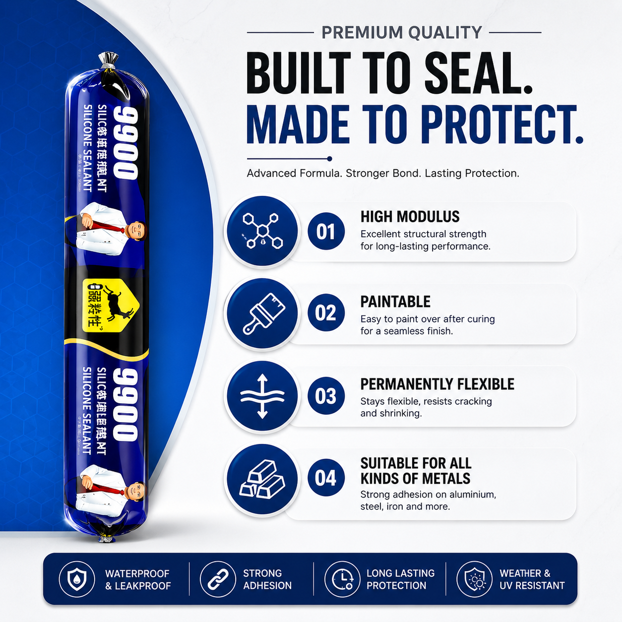 Waterproof Silicone Sealant for Roof & Leak Repair