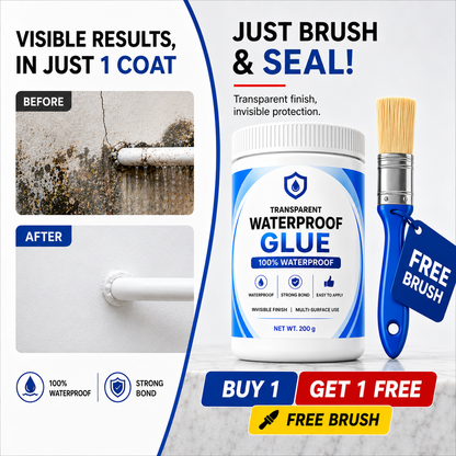 Waterproof Transparent Glue + Free Brush 🔥