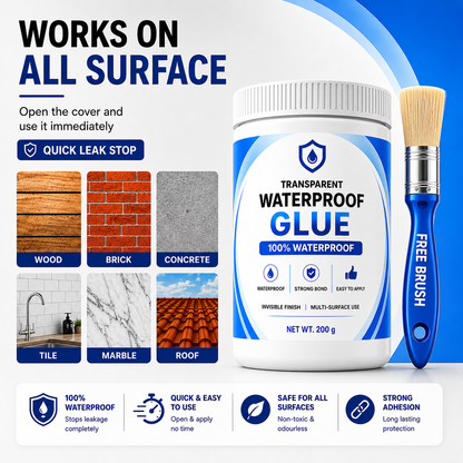 Waterproof Transparent Glue + Free Brush 🔥