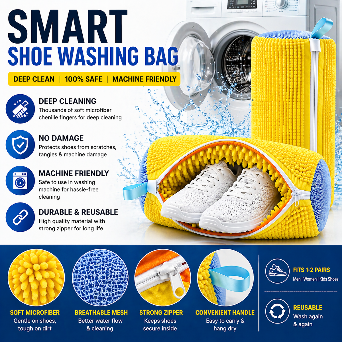 Shoe Washing Bag for Machine - Reusable & Durable