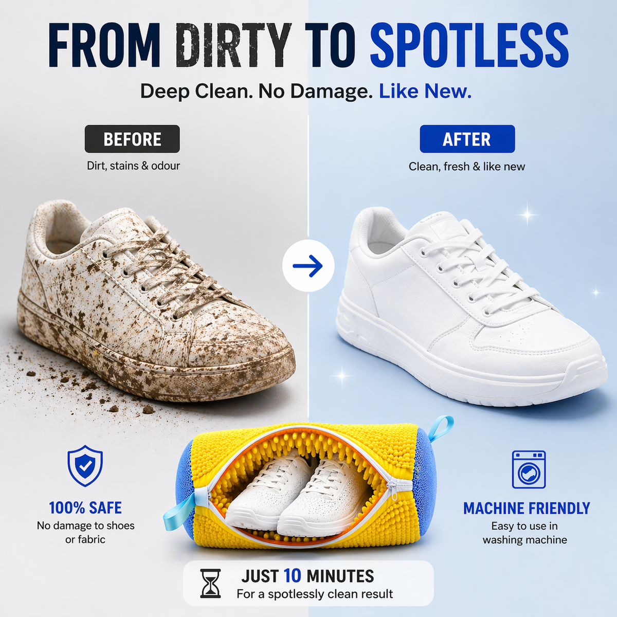 Shoe Washing Bag for Machine - Reusable & Durable